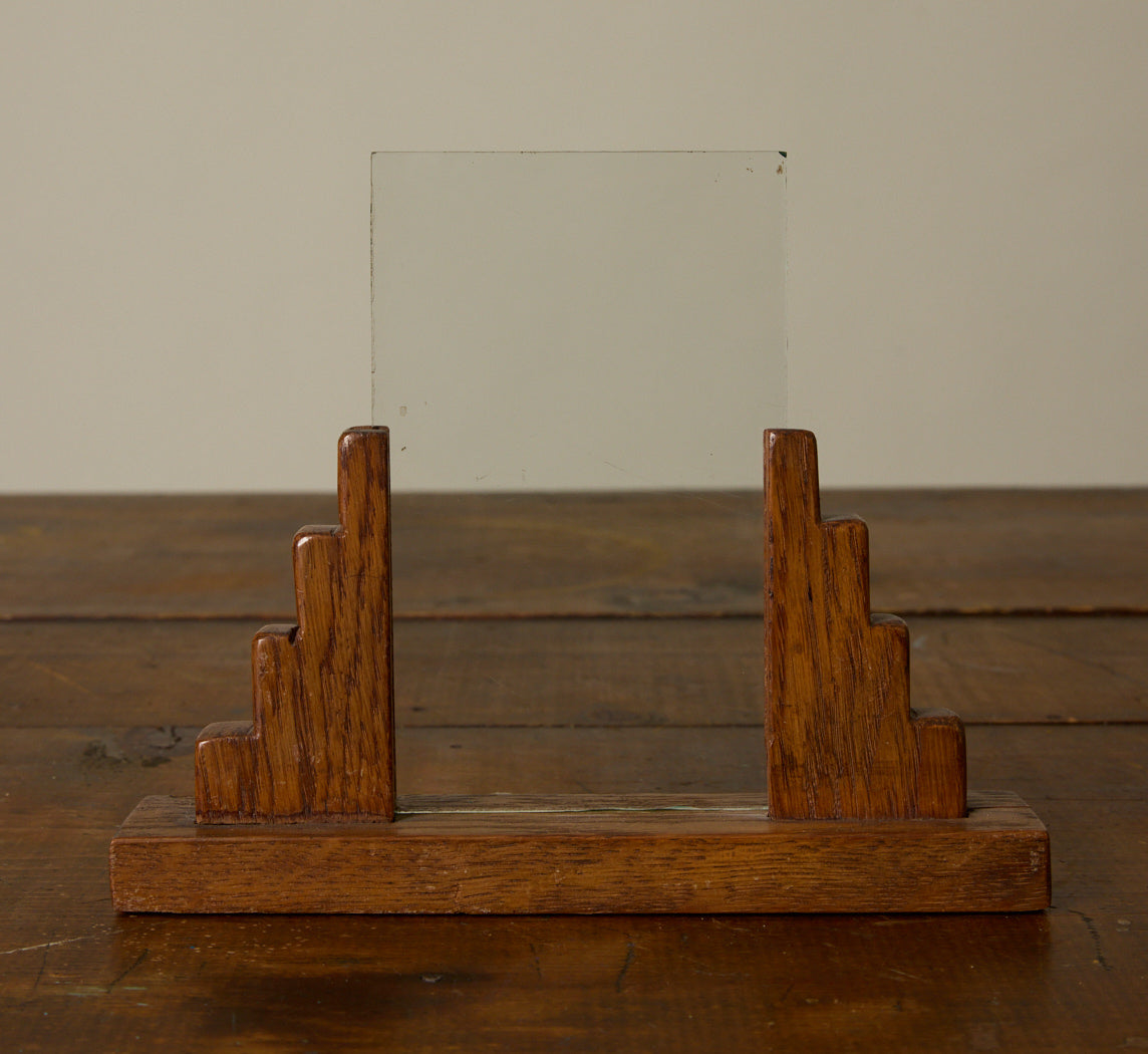 PETITE 1930S ART DECO OAK PICTURE FRAME