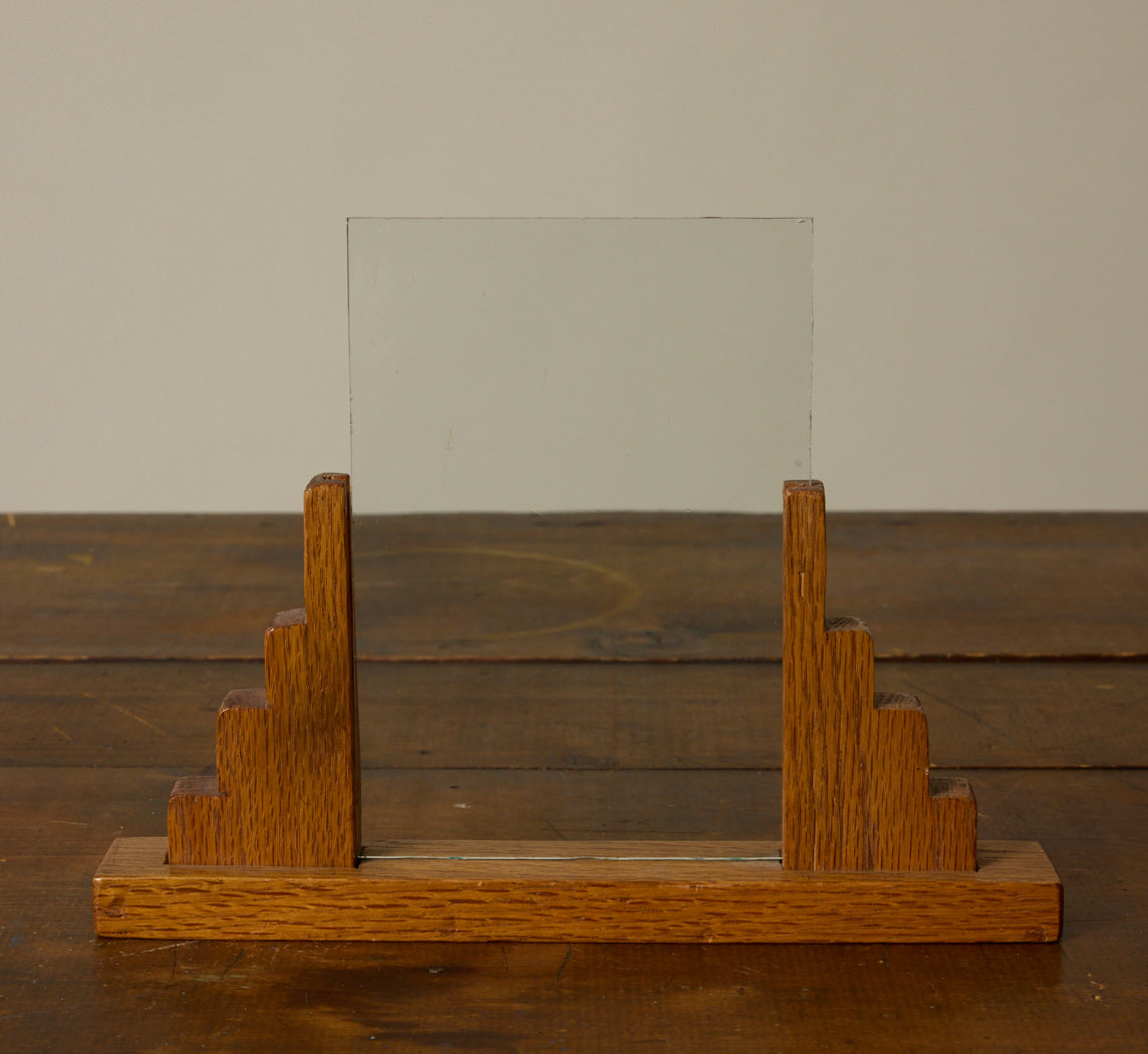 LARGE 1930S ART DECO OAK PICTURE FRAME
