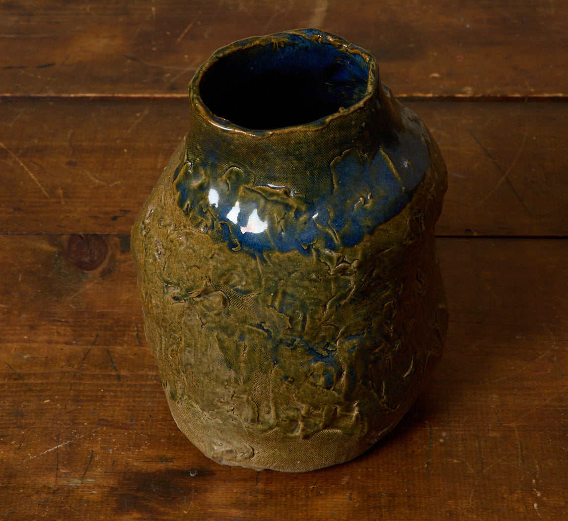 VINTAGE FOLK ART STONEWARE VASE