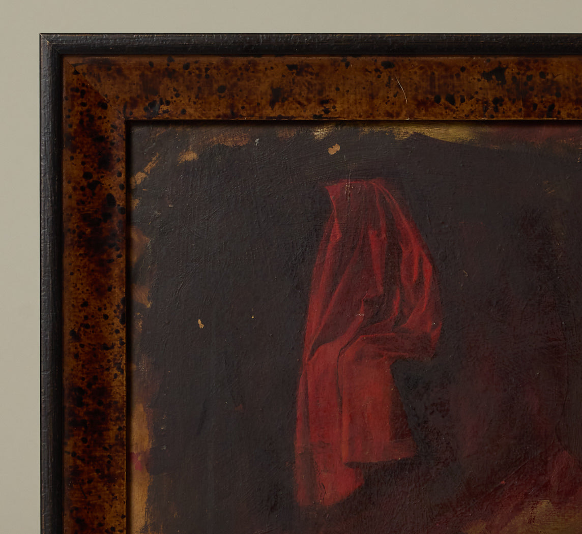 LATE 19TH CENTURY ITALIAN STILL LIFE WITH RED CLOTH