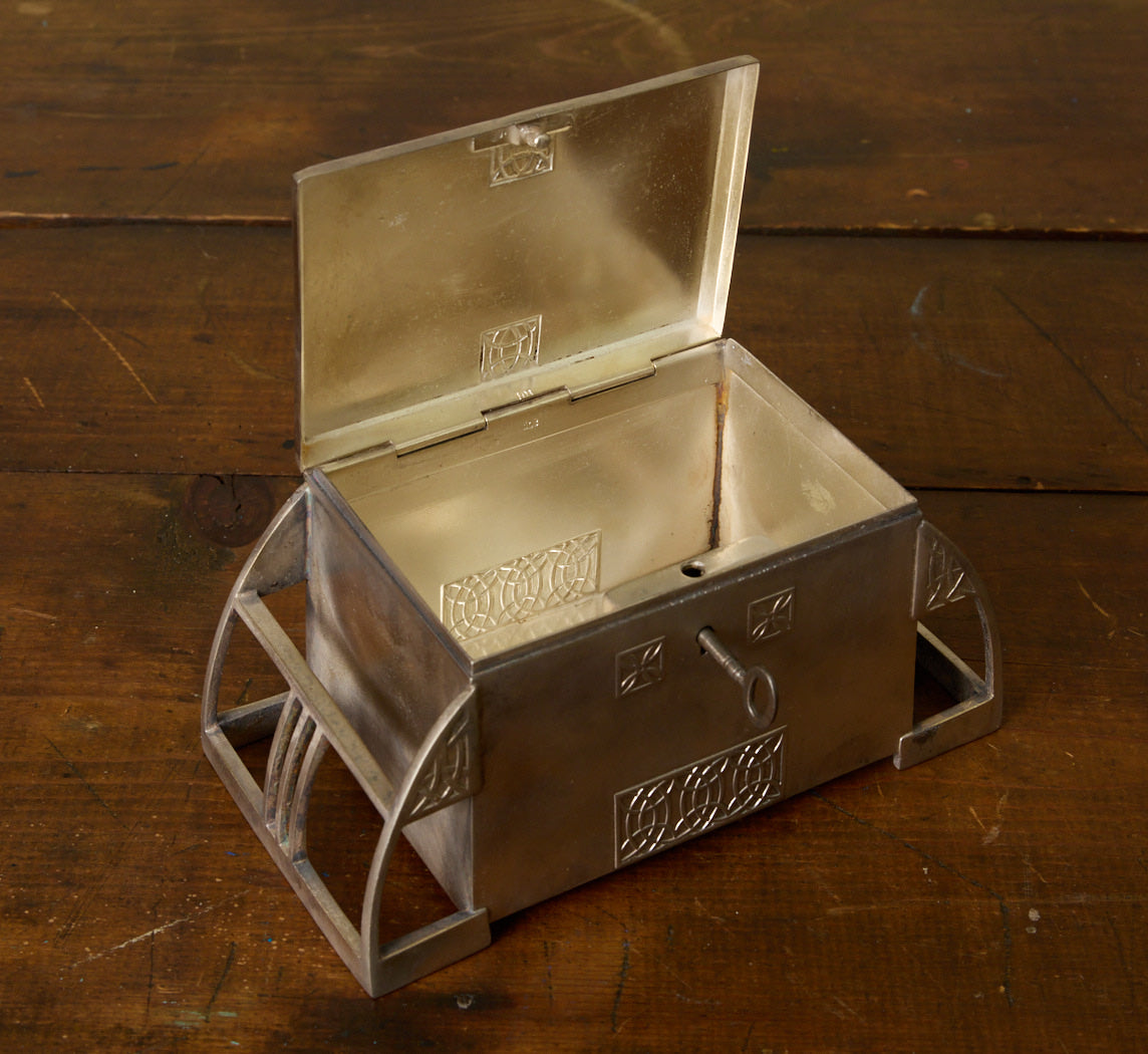 WMF JUGENDSTIL ART NOUVEAU SILVER PLATED LOCKING BOX