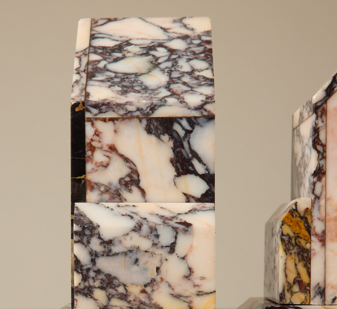 PAIR OF 1910S FRENCH MARBLE BOOKENDS