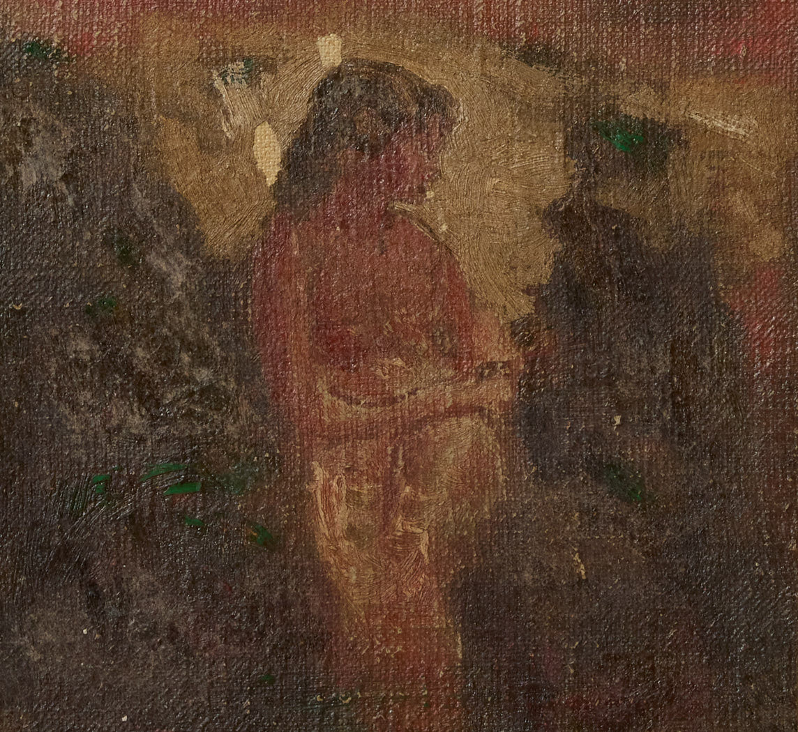 VINTAGE NUDE WOMAN IN THE SUNSET