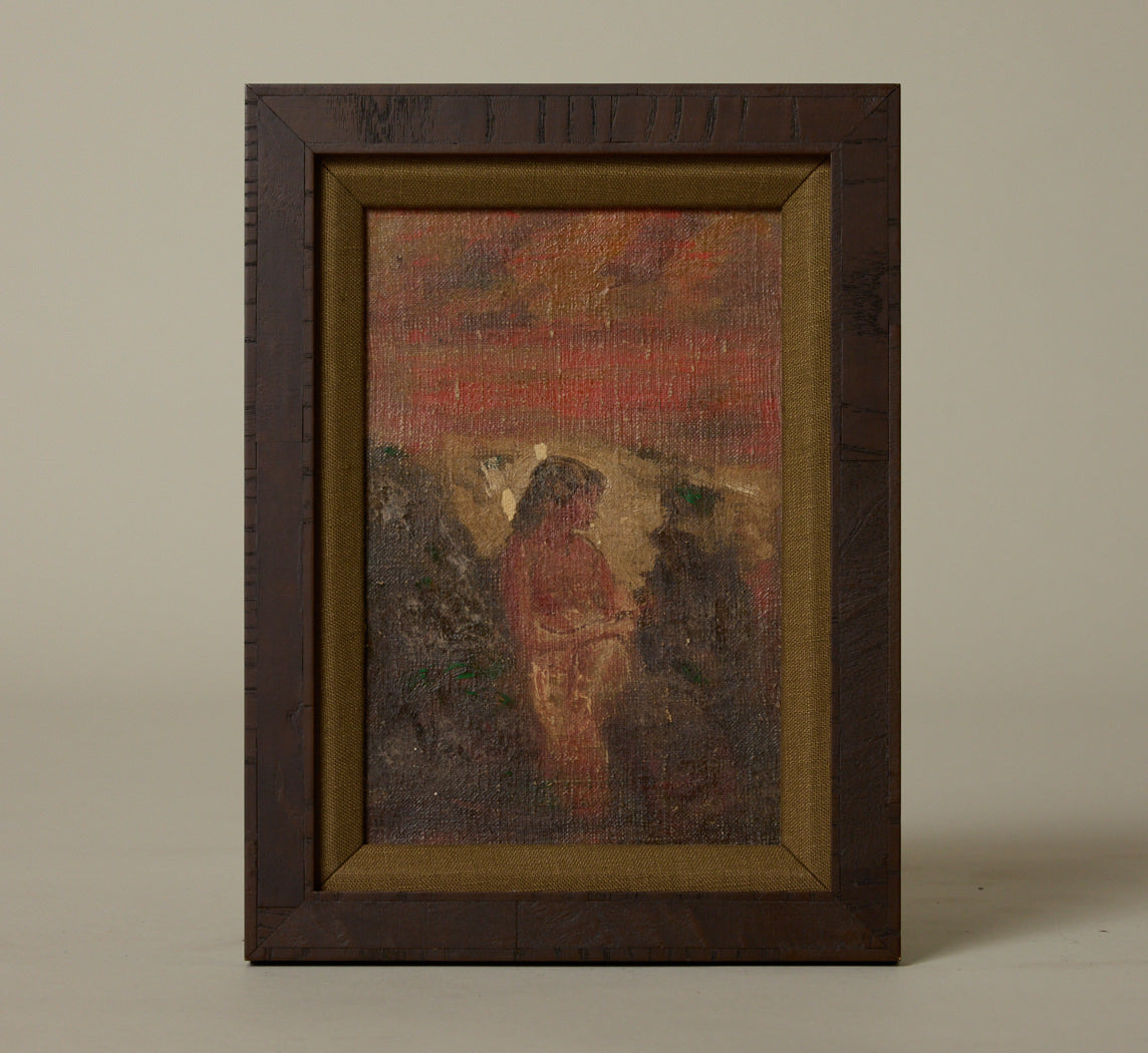 VINTAGE NUDE WOMAN IN THE SUNSET