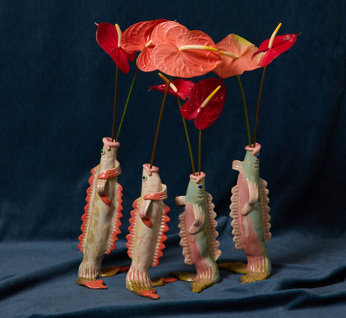 CORAL FISH VASE BY PEARCE WILLIAMS
