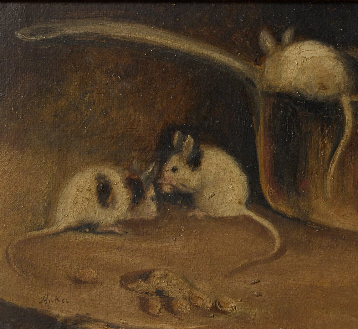 AMERICAN FOLK ART "MICE IN THE KITCHEN"