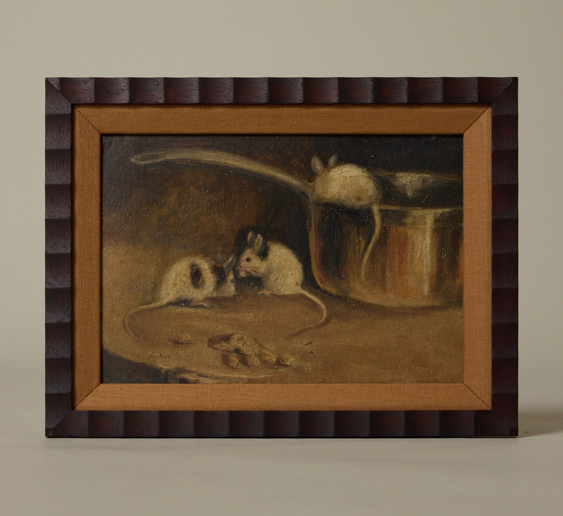AMERICAN FOLK ART "MICE IN THE KITCHEN"
