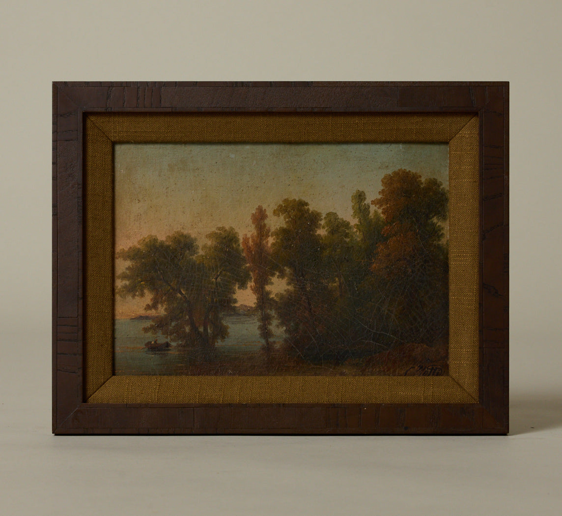19TH CENTURY ITALIAN RIVER LANDSCAPE BY CARLO JOTTI (1826-1905)