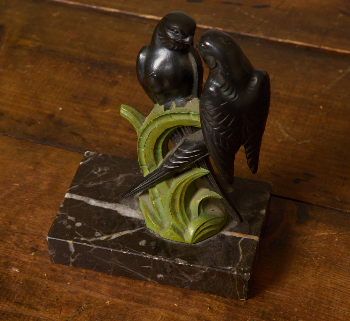 PAIR OF 1930S BIRD BOOKENDS