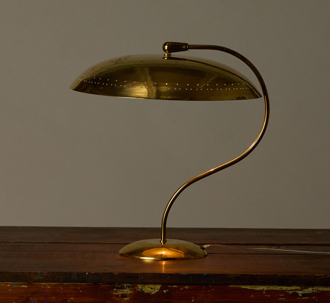 MID CENTURY BRASS LAMP IN THE MANNER OF GERALD THURSTON