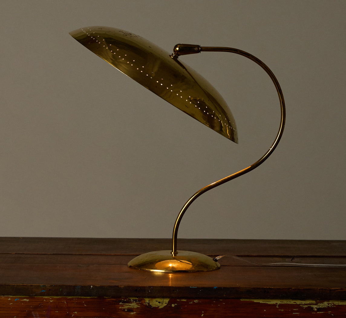 MID CENTURY BRASS LAMP IN THE MANNER OF GERALD THURSTON