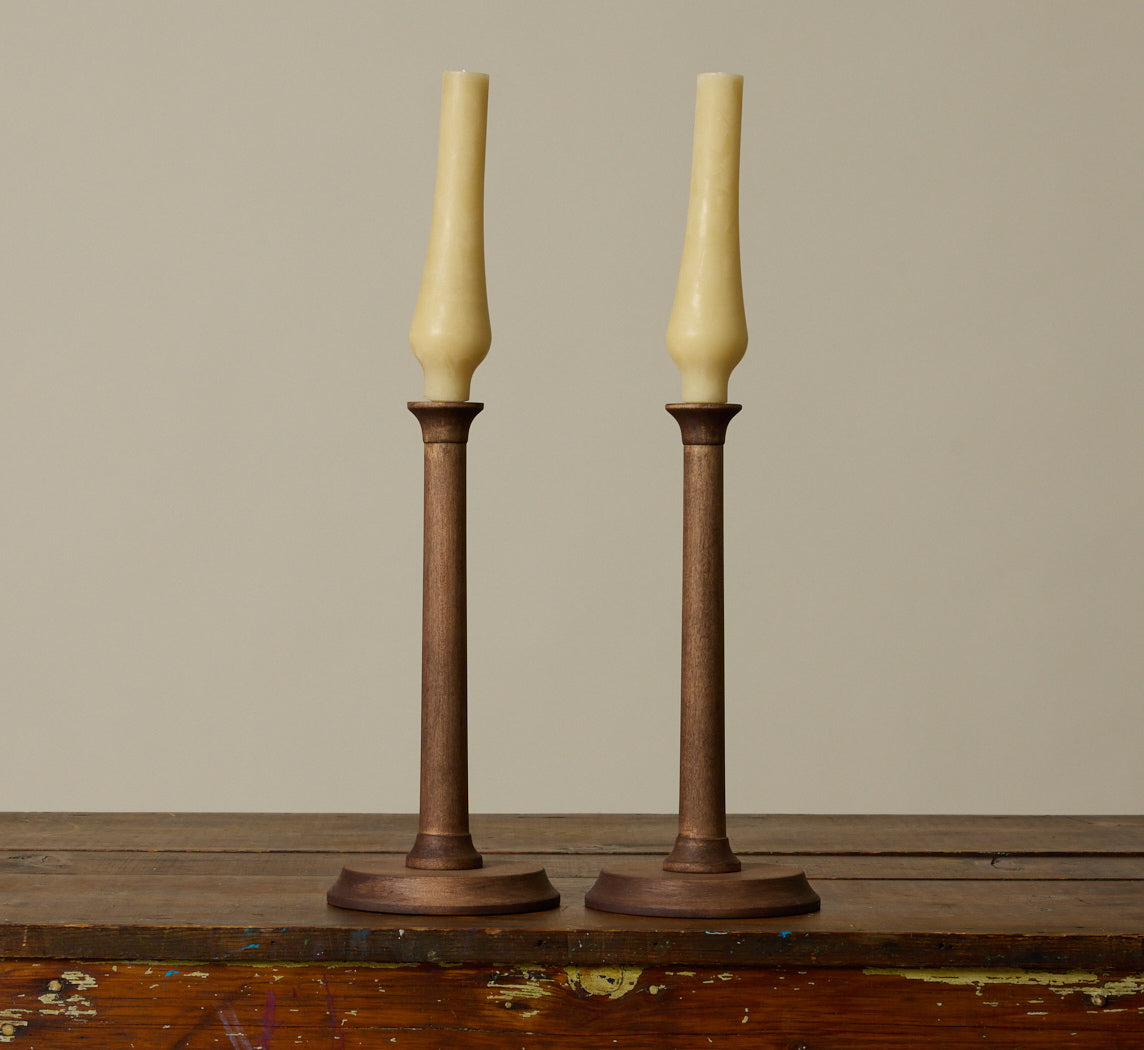 PAIR OF VINTAGE BIRCH WOOD CANDLESTICKS