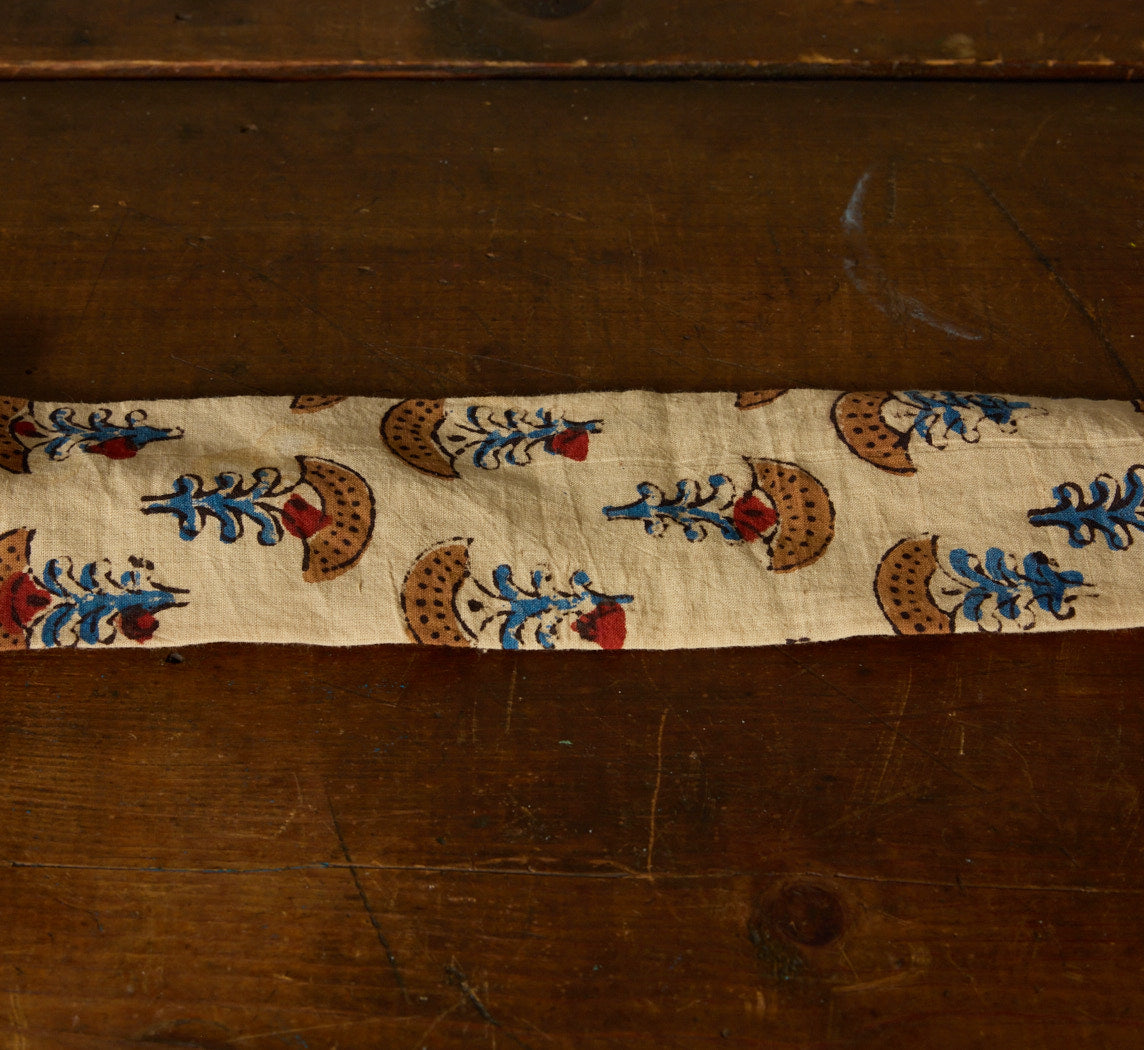 PIERCE & WARD ECRU BLOCK PRINT CORD COVER