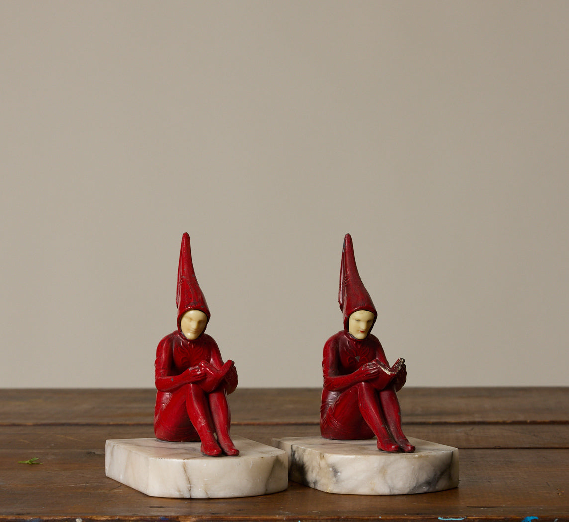 PAIR OF 1930S ART DECO PIXIE BOOKENDS ATTR TO J.B. HIRSCH II