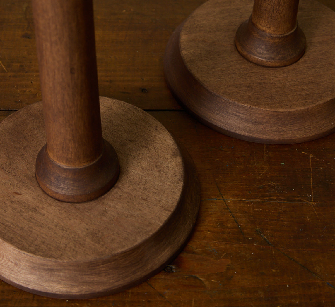 PAIR OF VINTAGE BIRCH WOOD CANDLESTICKS