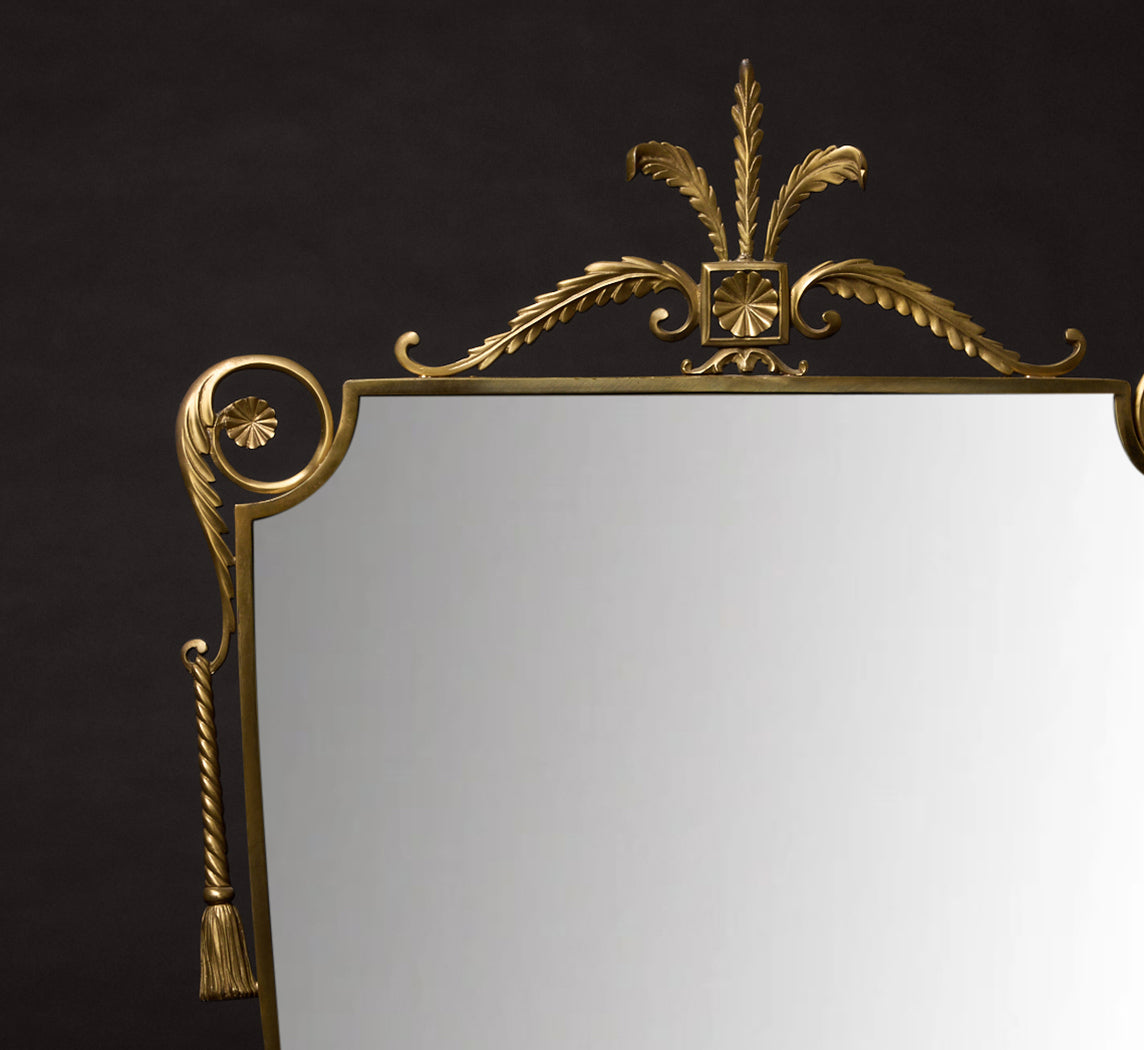 1950S ITALIAN BRASS TASSEL WALL MIRROR