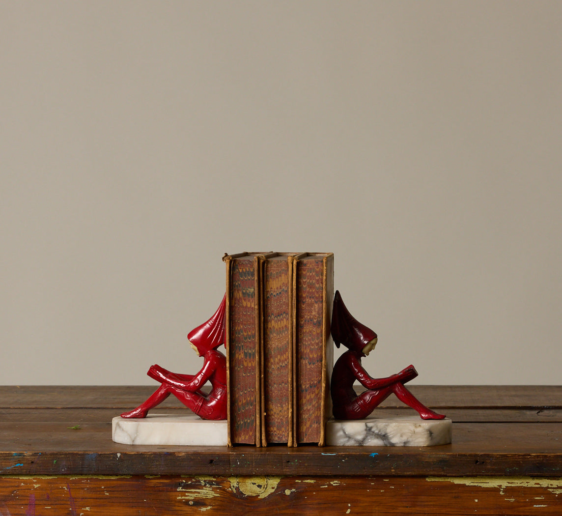 PAIR OF 1930S ART DECO PIXIE BOOKENDS ATTR TO J.B. HIRSCH II