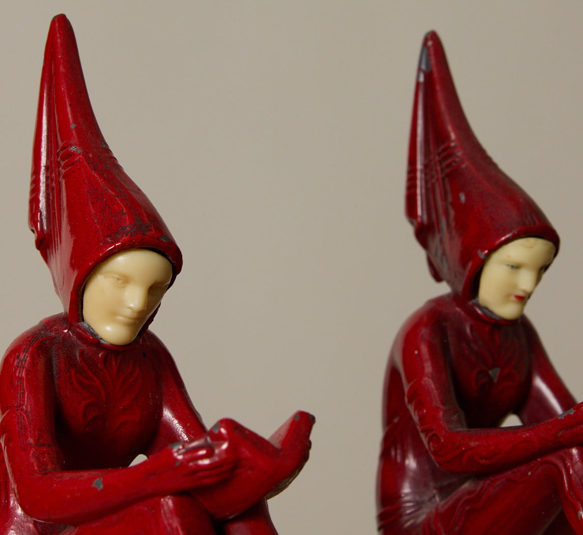 PAIR OF 1930S ART DECO PIXIE BOOKENDS ATTR TO J.B. HIRSCH II
