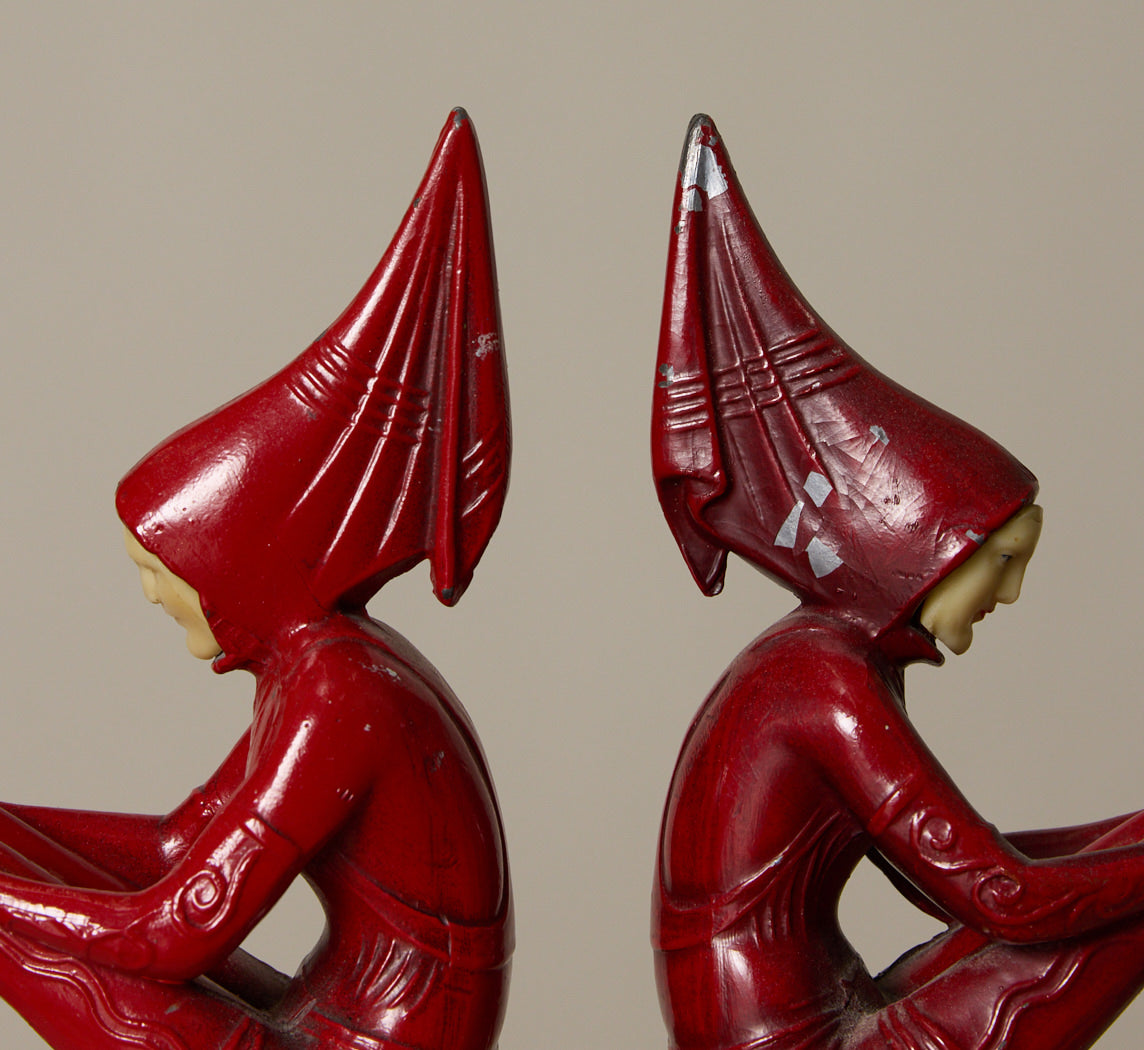 PAIR OF 1930S ART DECO PIXIE BOOKENDS ATTR TO J.B. HIRSCH II
