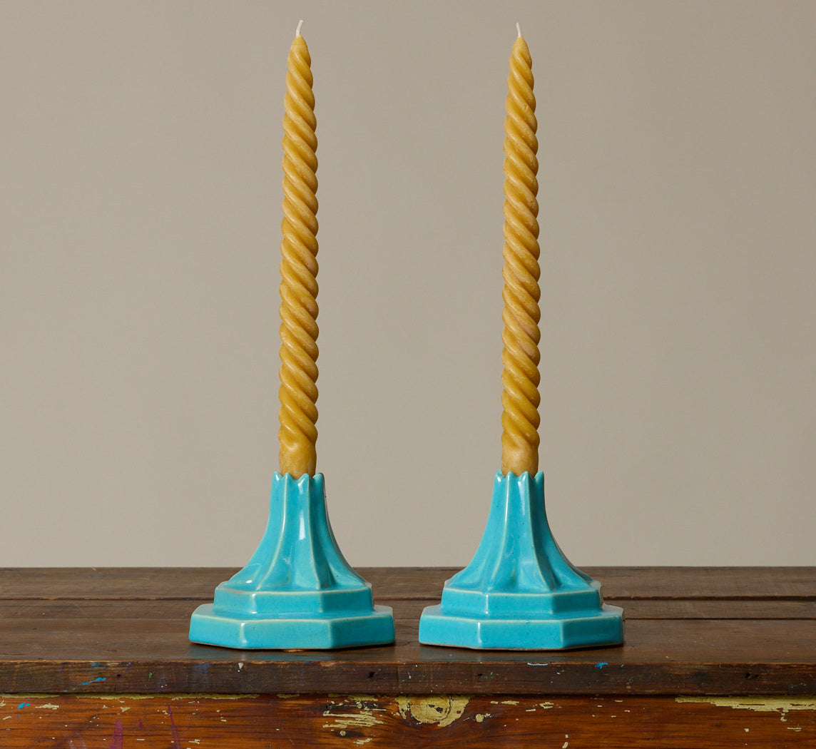 PAIR OF ART DECO CERAMIC CANDLE HOLDERS