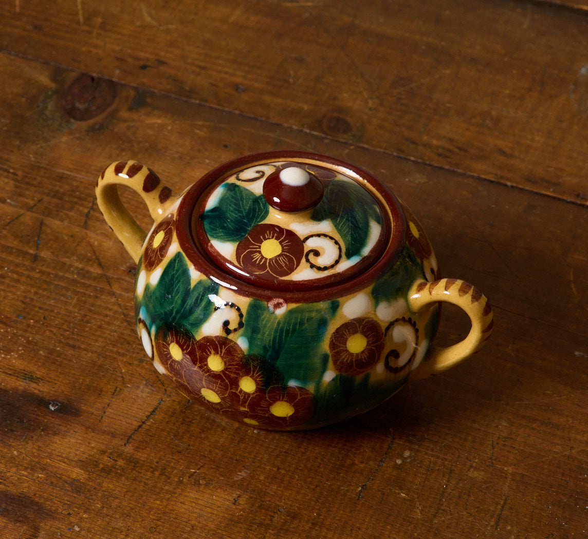 1940S ITALIAN ART DECO FLORAL MAJOLICA TEA SERVICE