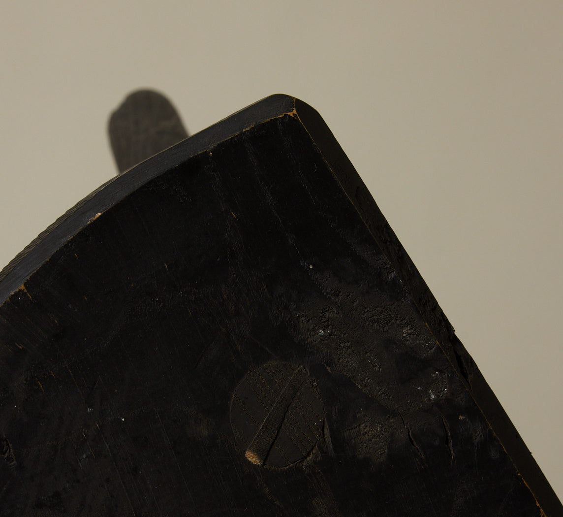 ITALIAN BLACK PAINTED WOODEN STOOL