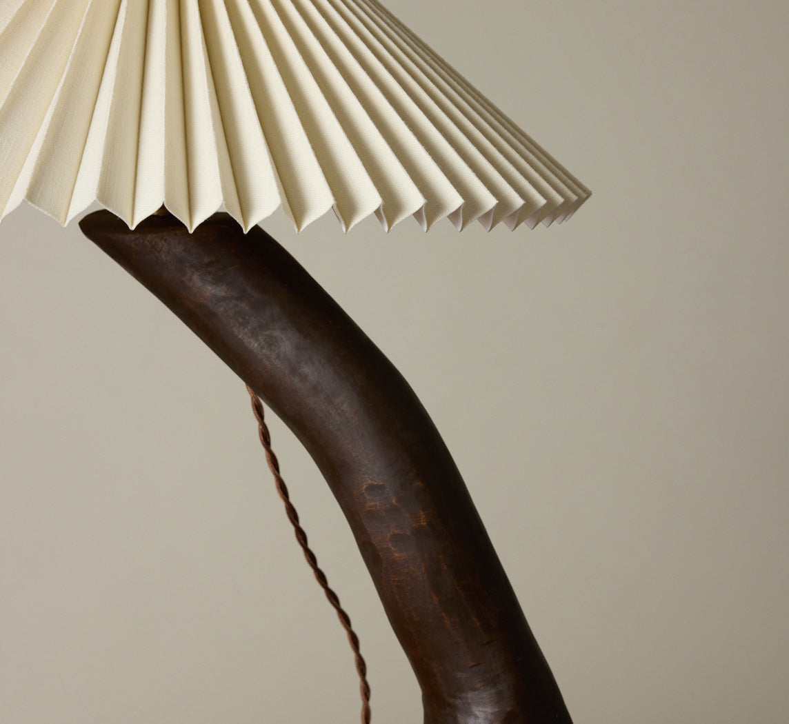 1960S BRUTALIST SCULPTURAL WOOD TABLE LAMP