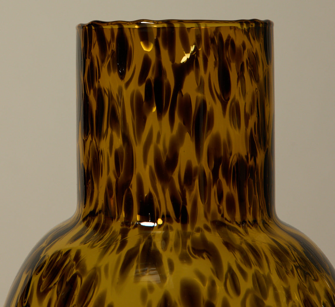 LAUSANNE HAND BLOWN TORTOISE SHELL ROUND CARAFE