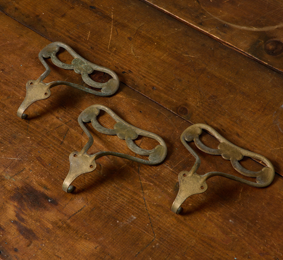 SET OF 3 ANTIQUE ITALIAN ART NOUVEAU WALL HOOKS