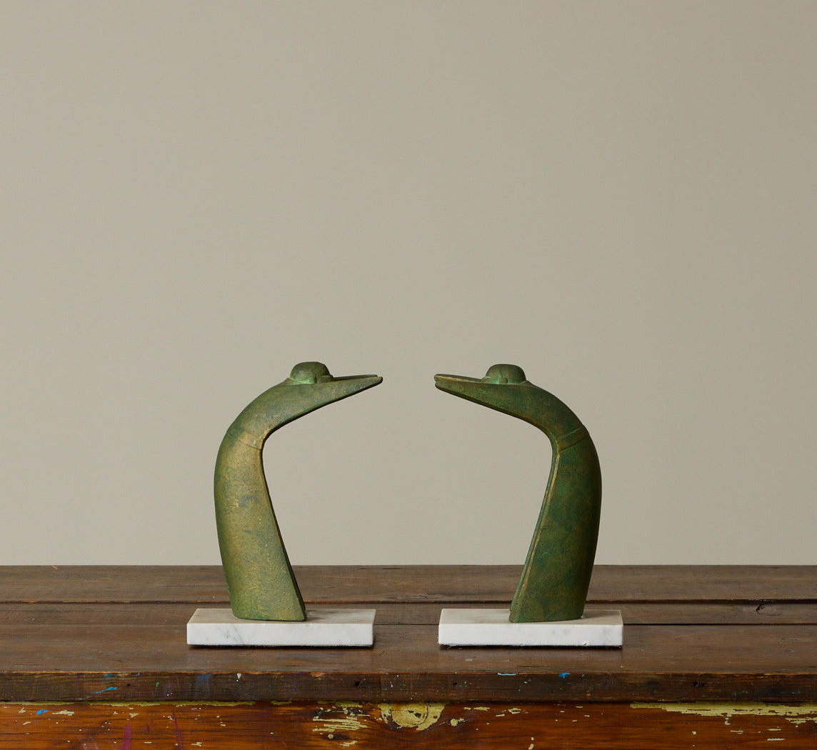 VINTAGE JAPANESE CAST IRON TWINS BY SAEGUSA SOTARO
