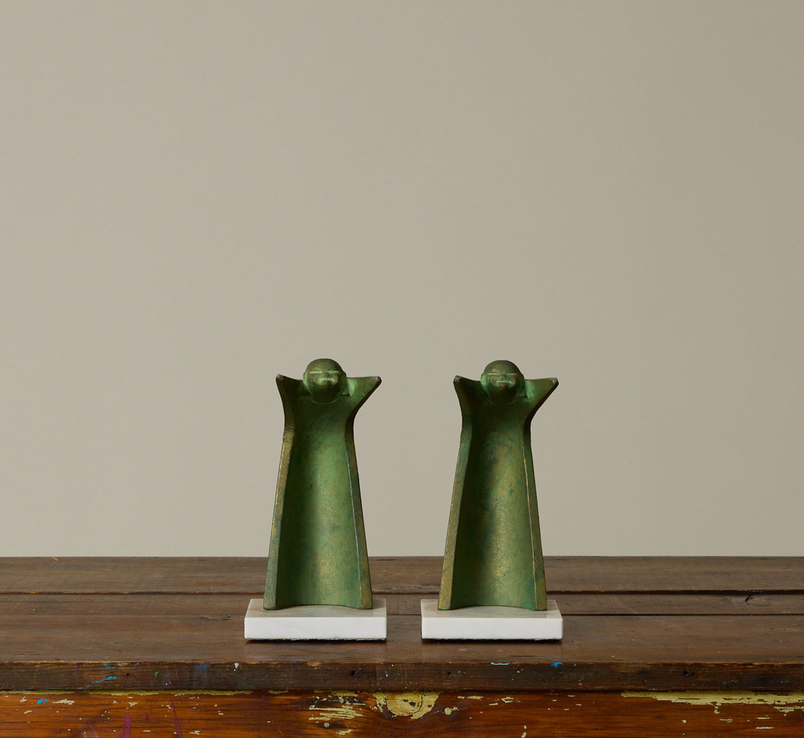 VINTAGE JAPANESE CAST IRON TWINS BY SAEGUSA SOTARO
