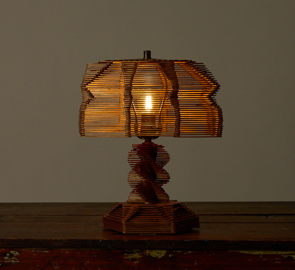 FOLK ART SPIRAL POPSICLE LAMP
