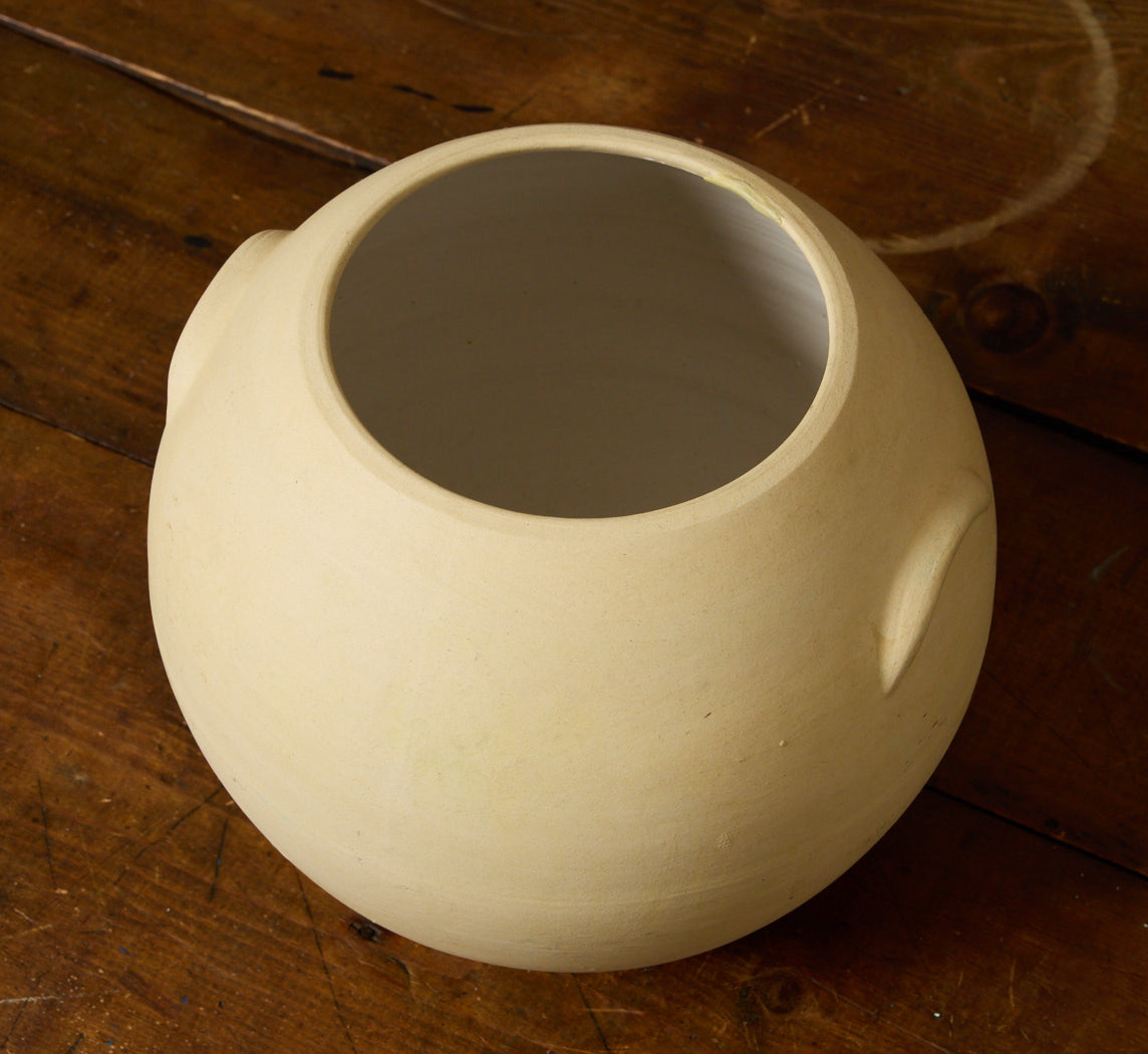 1940S ECRU STONEWARE ORB JAR