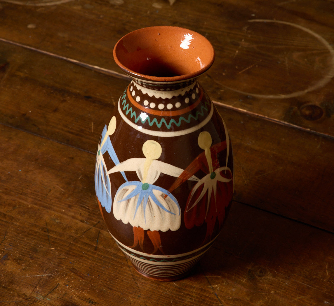 1940S EUROPEAN FOLK ART VASE