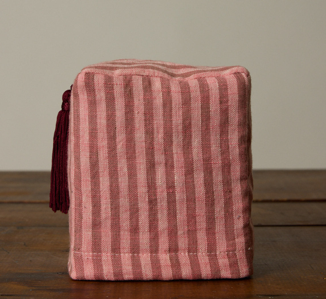 PIERCE & WARD CANDY STRIPE LINEN TISSUE BOX COVER