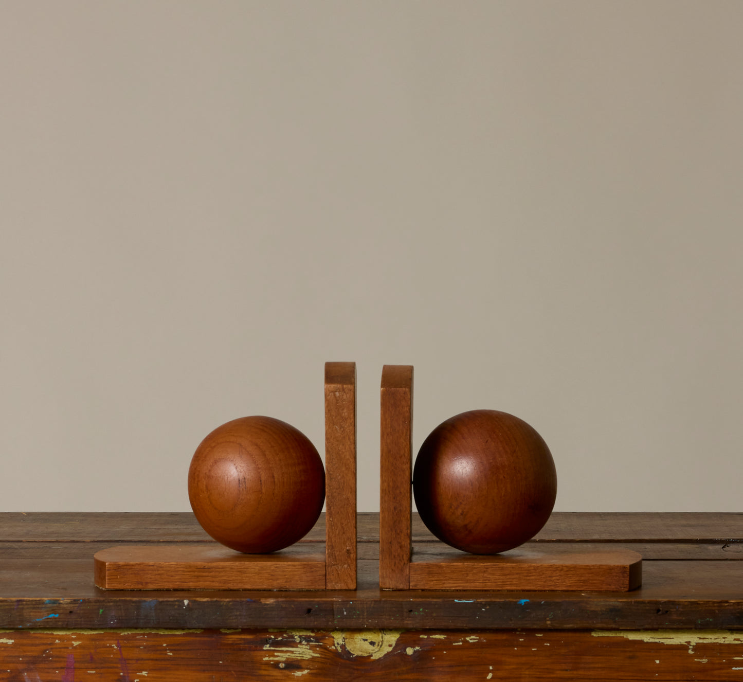 DUTCH ART DECO WOOD BOOKENDS