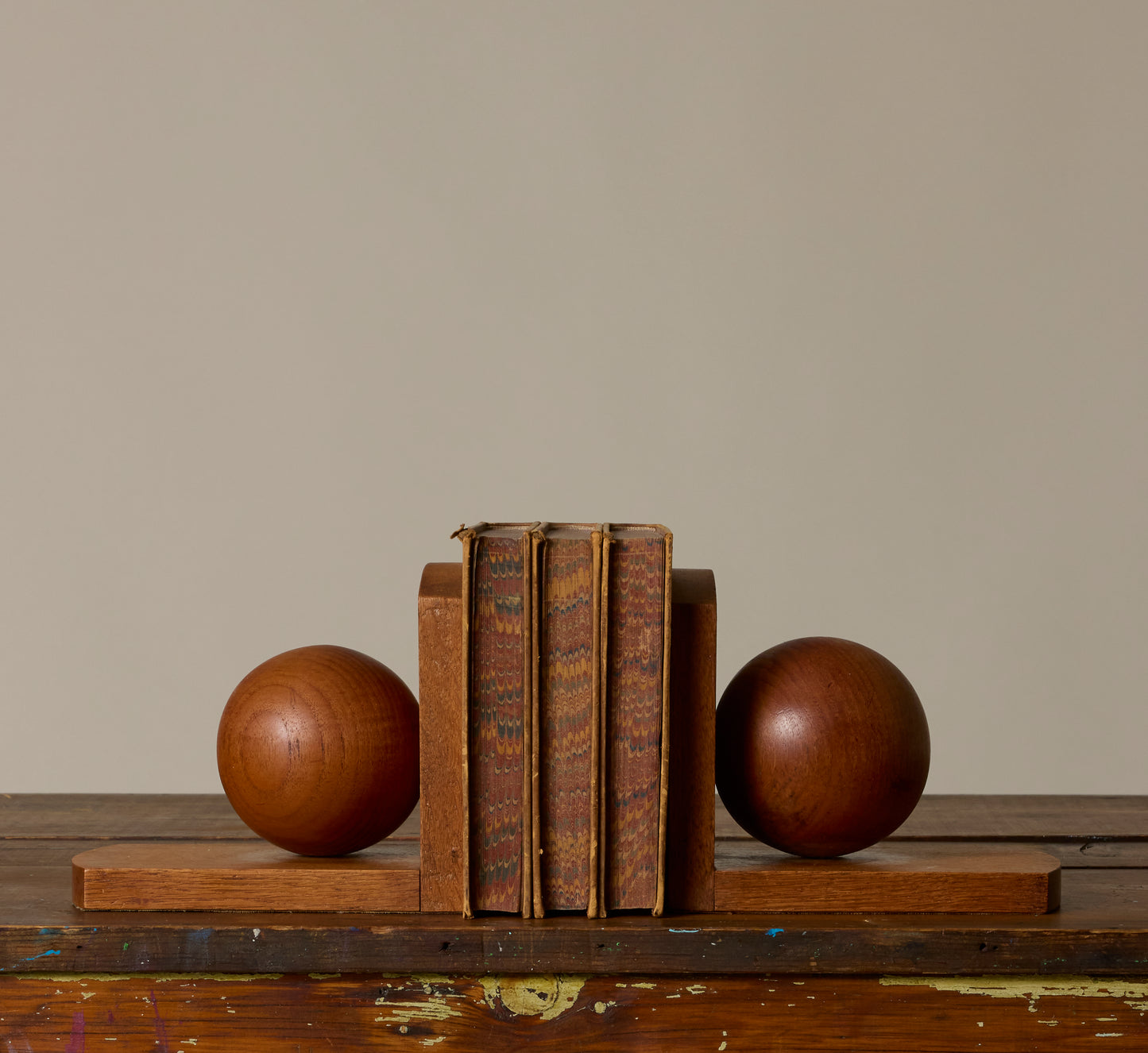 DUTCH ART DECO WOOD BOOKENDS