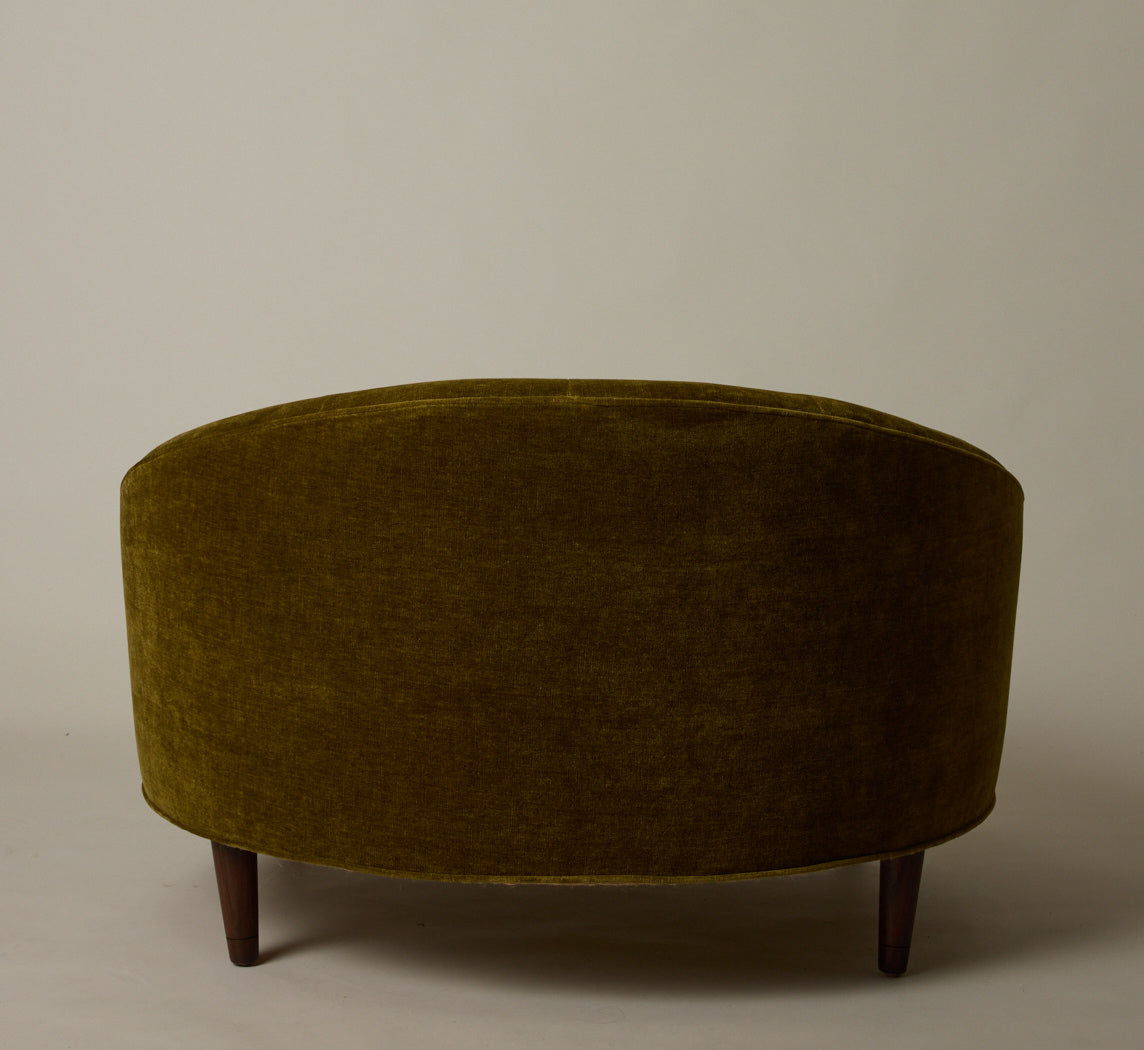 PIERCE & WARD CUDDLE CHAIR IN OLIVE CHENILLE
