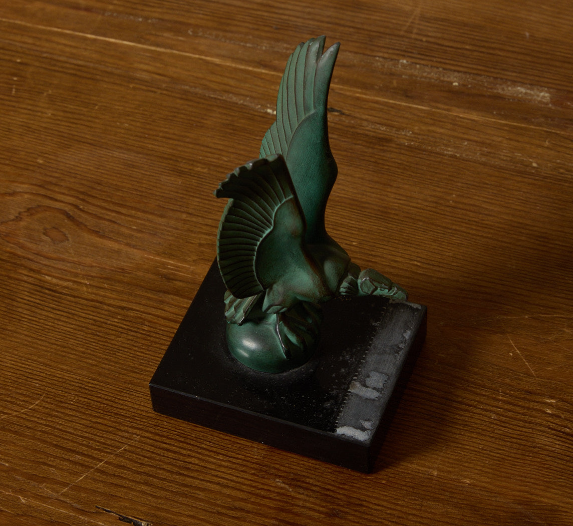 ART DECO VULTURE BOOKENDS BY MAX LE VERRIER