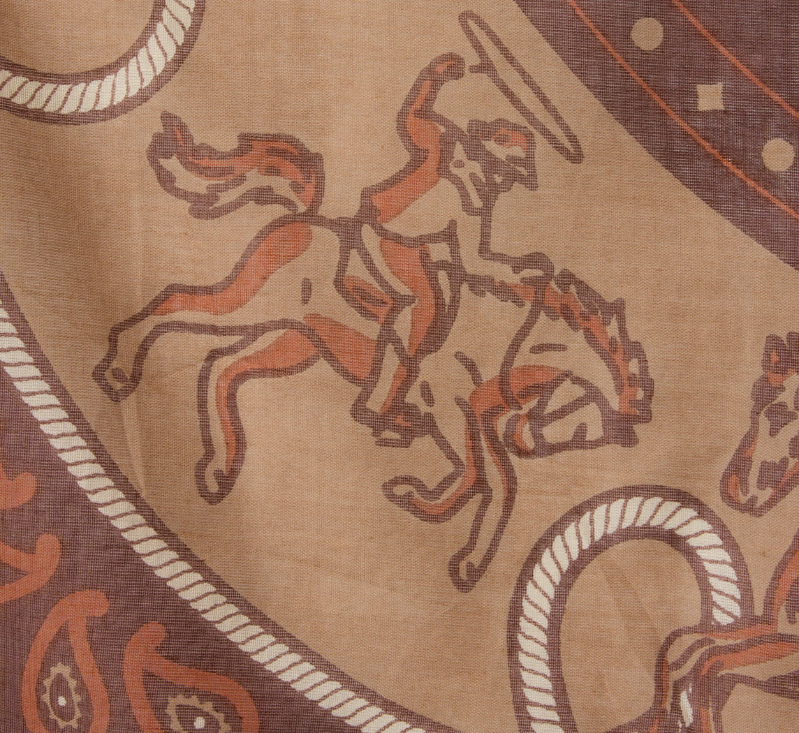 MAISON LECOMPTE LAMENT COTTON RODEO SCARF IN CAPPUCINO