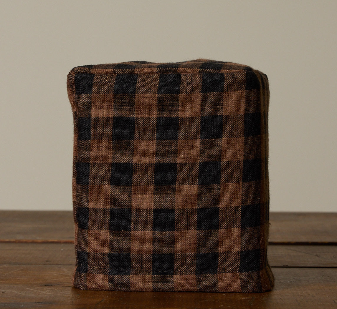 PIERCE & WARD TOFFEE PLAID TISSUE BOX COVER