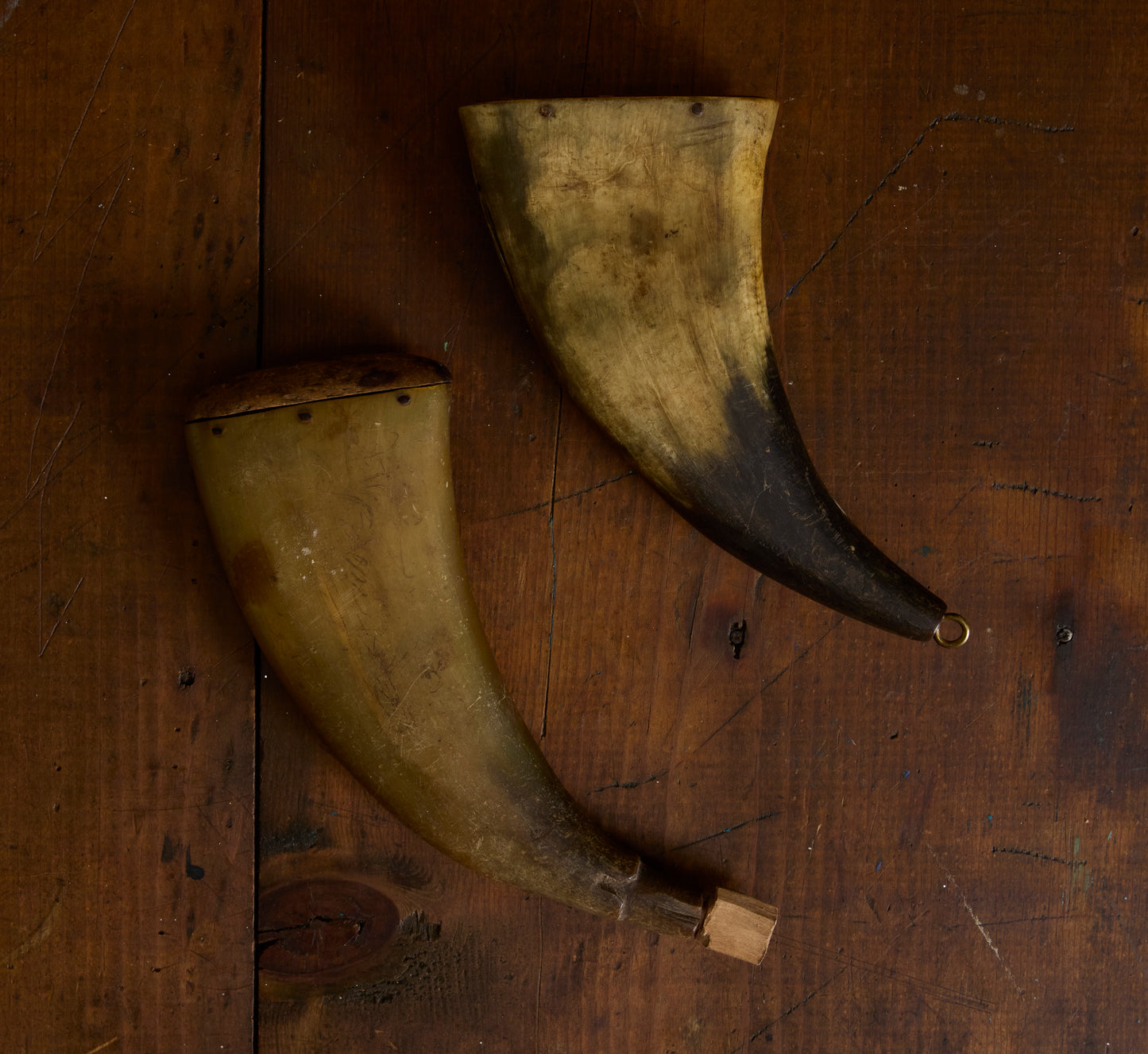 PAIR OF ANTIQUE SWEDISH HUNTING HORNS