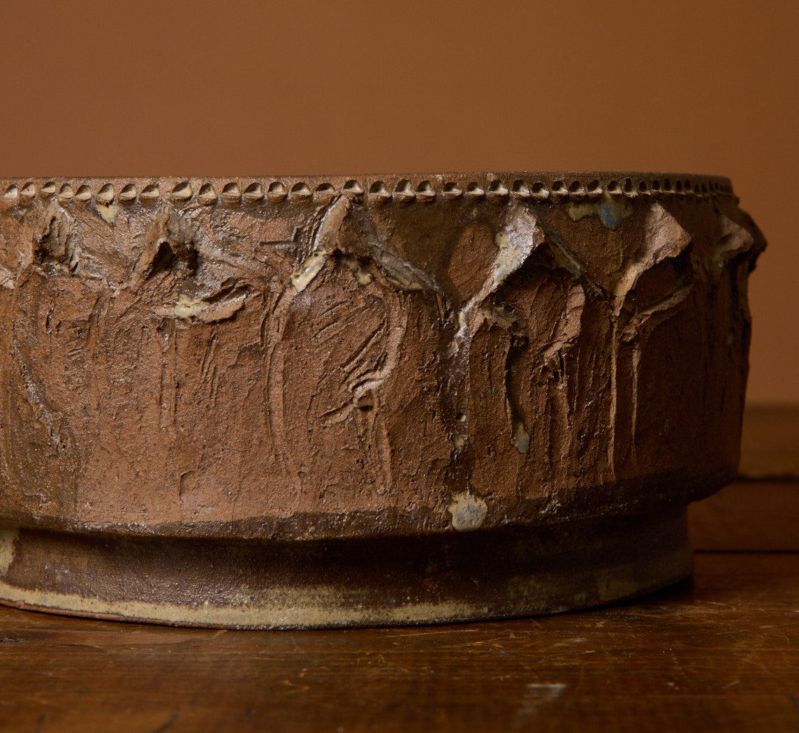 1960S AMERICAN EARTHENWARE MONK BOWL