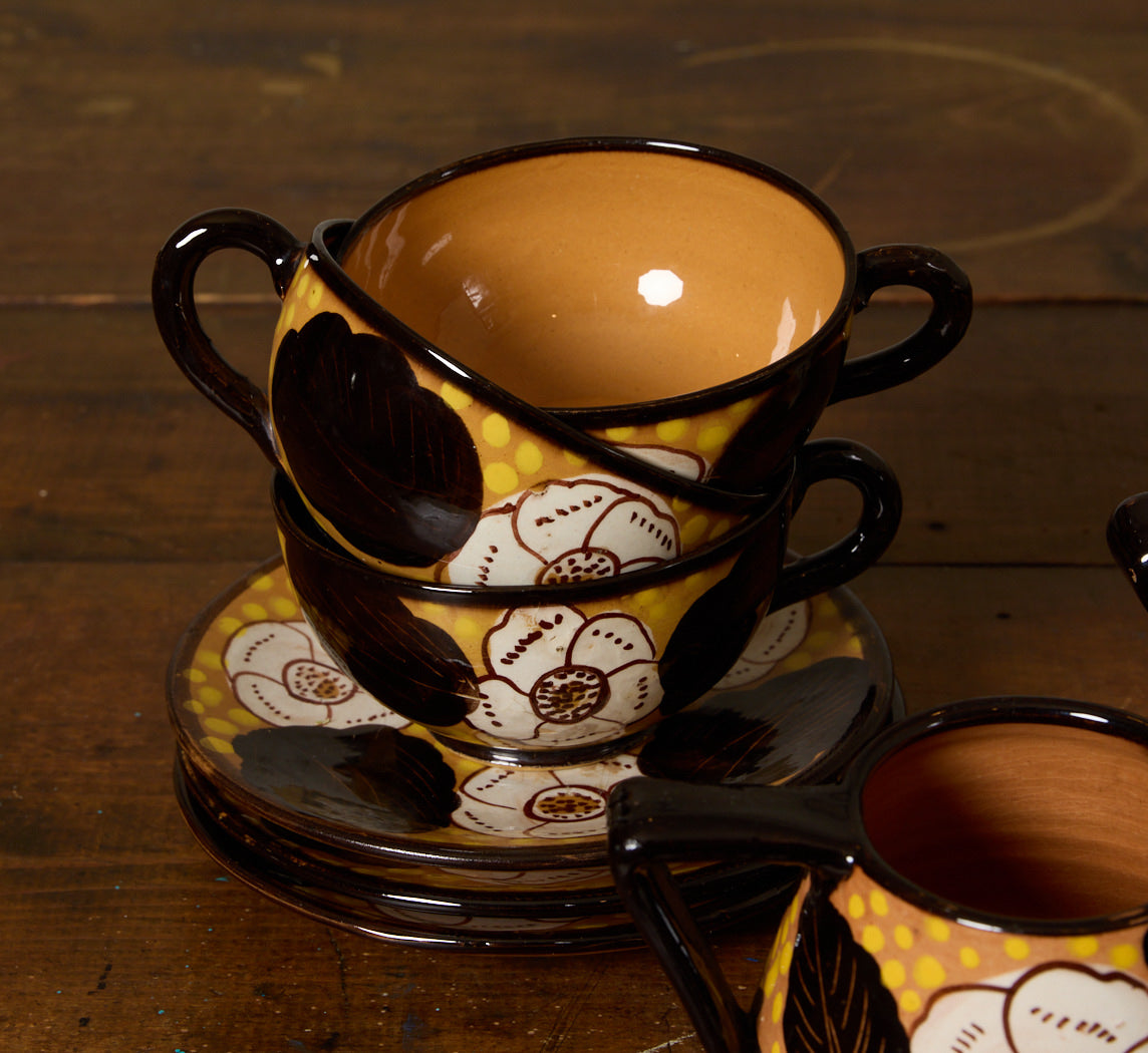 VINTAGE ITALIAN MAJOLICA PORCELAIN SERVICE SET