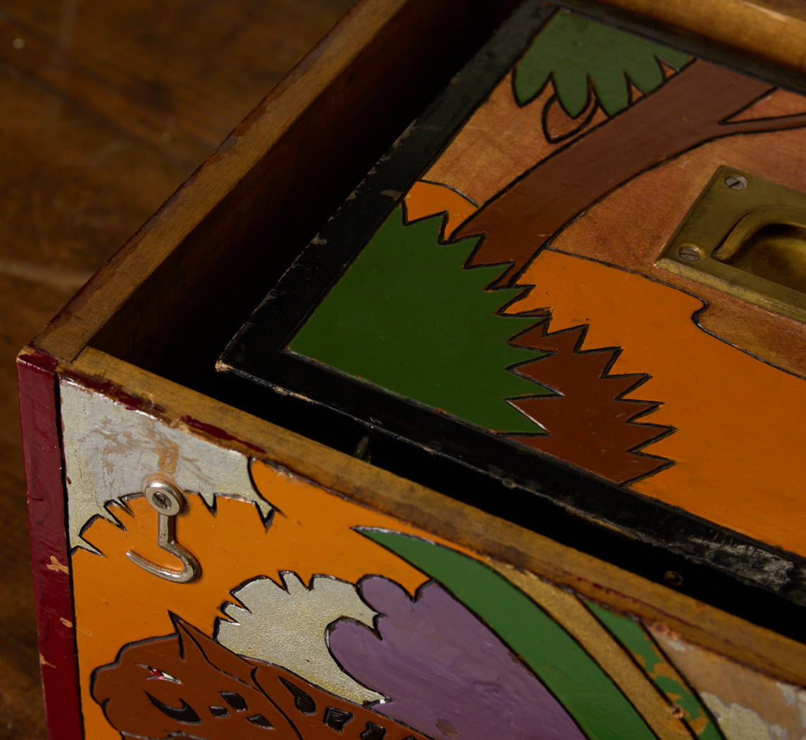 SET OF FIVE 1910S GERMAN WOODEN PAINTED BOXES
