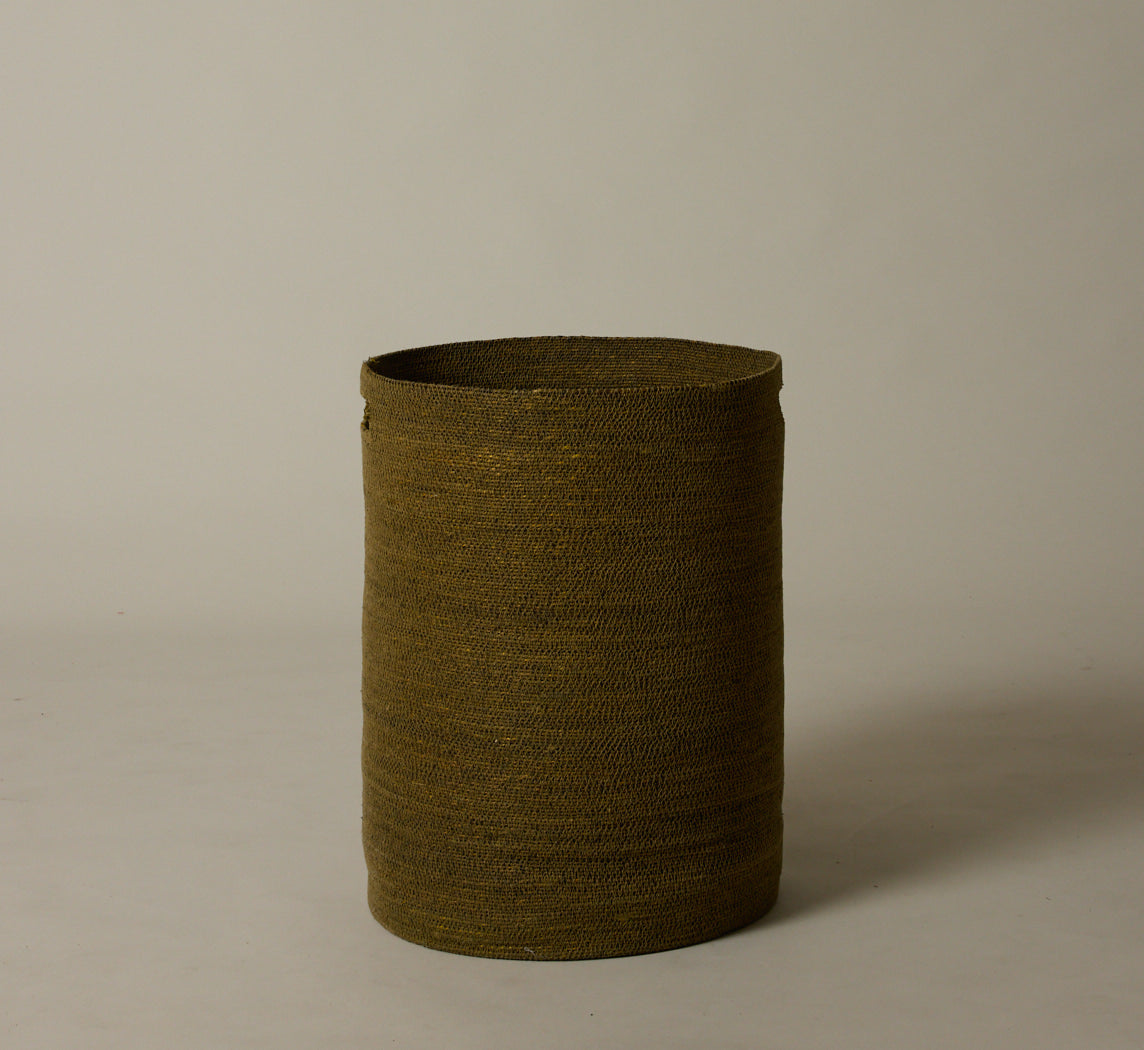 OLIVE WOVEN HAMPER BASKET