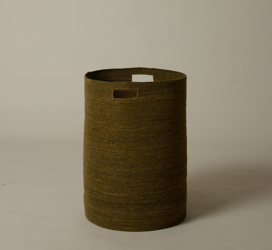OLIVE WOVEN HAMPER BASKET