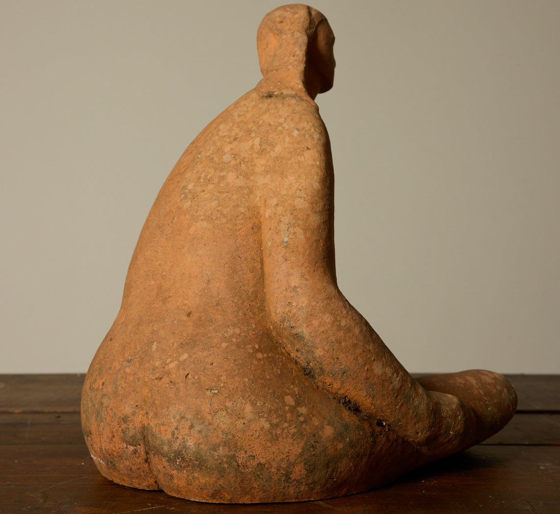 VINTAGE TERRACOTTA SEATED FIGURE