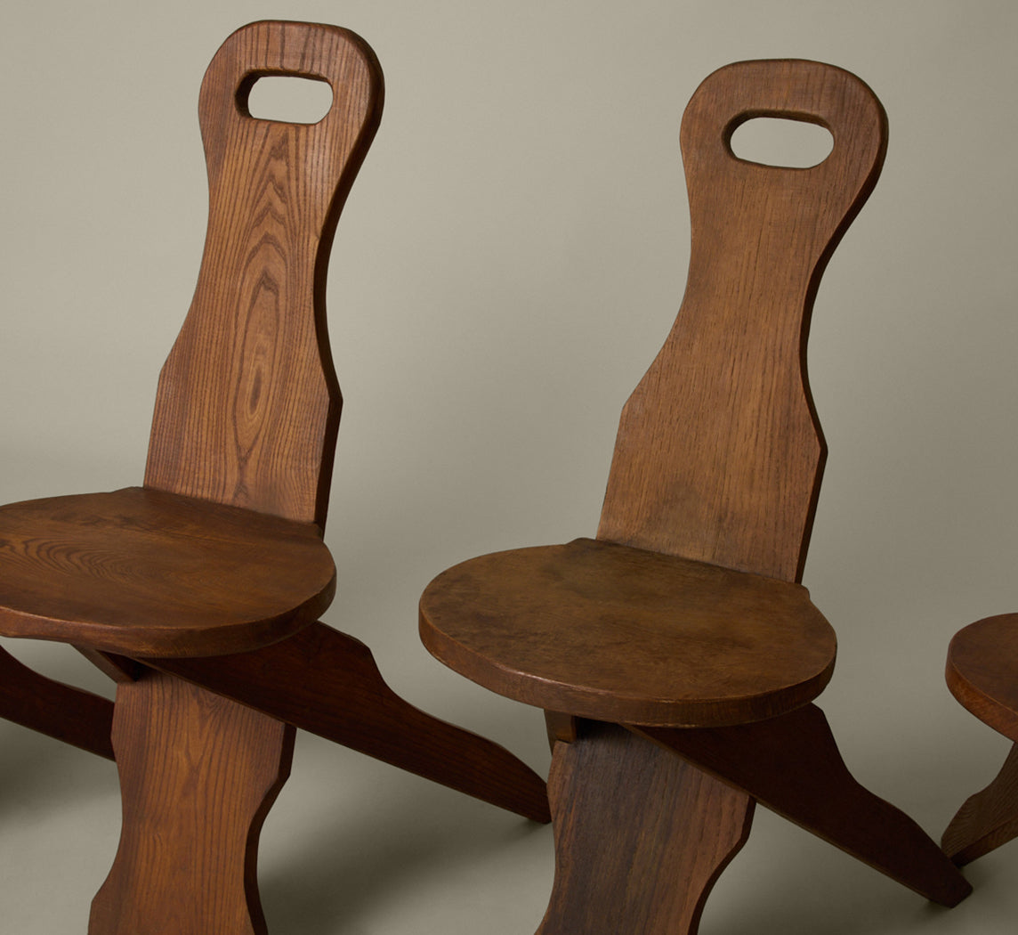 1960S MID CENTURY OAK BRUTALIST CHAIR
