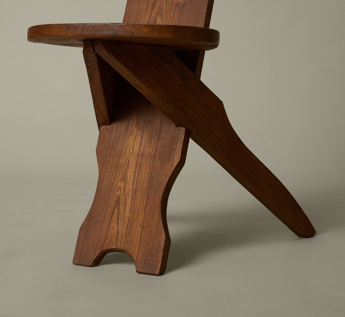 1960S MID CENTURY OAK BRUTALIST CHAIR